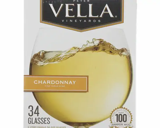 Order Peter Vella Chardonnay 5Liter Box wine equals 34 glasses food online from Sousa Wines & Liquors store, Mountain View on bringmethat.com