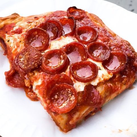 Order Spicy pepperoni Sicilian slice food online from Little Italy Pizza store, New York on bringmethat.com