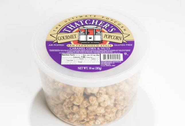 Order Caramel & Nuts - 10 Oz food online from Thatcher's Special Popcorn store, San Francisco on bringmethat.com