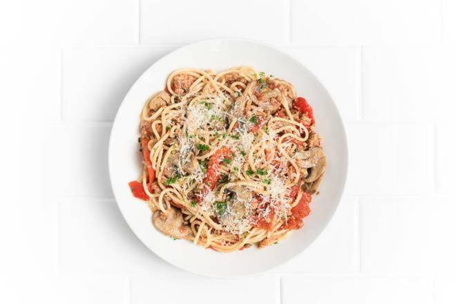 Order Spaghetti with Spicy Sausage food online from Pastini store, Eugene on bringmethat.com