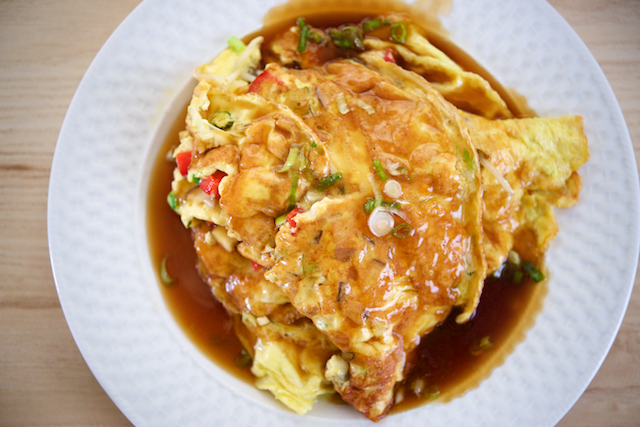 Order E2. Roast Pork Egg Foo Young food online from China First store, Seattle on bringmethat.com