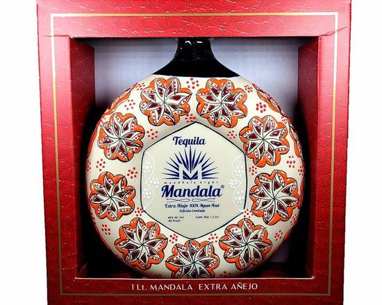 Order Mandala Night Limited Edition Extra Anejo Tequila 1 Liter food online from Happy Hill Country Liqour store, Liberty Hill on bringmethat.com
