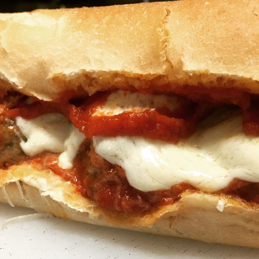Order Meatball Parmesan Sandwich - Sandwich food online from Urban Tomato store, Palisades Park on bringmethat.com