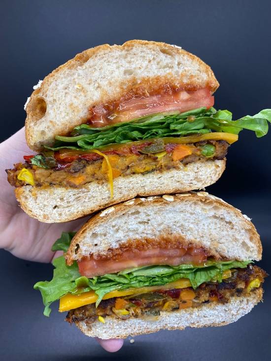 Order Veggie Burger Sandwich food online from MGM Roast Beef store, Washington on bringmethat.com