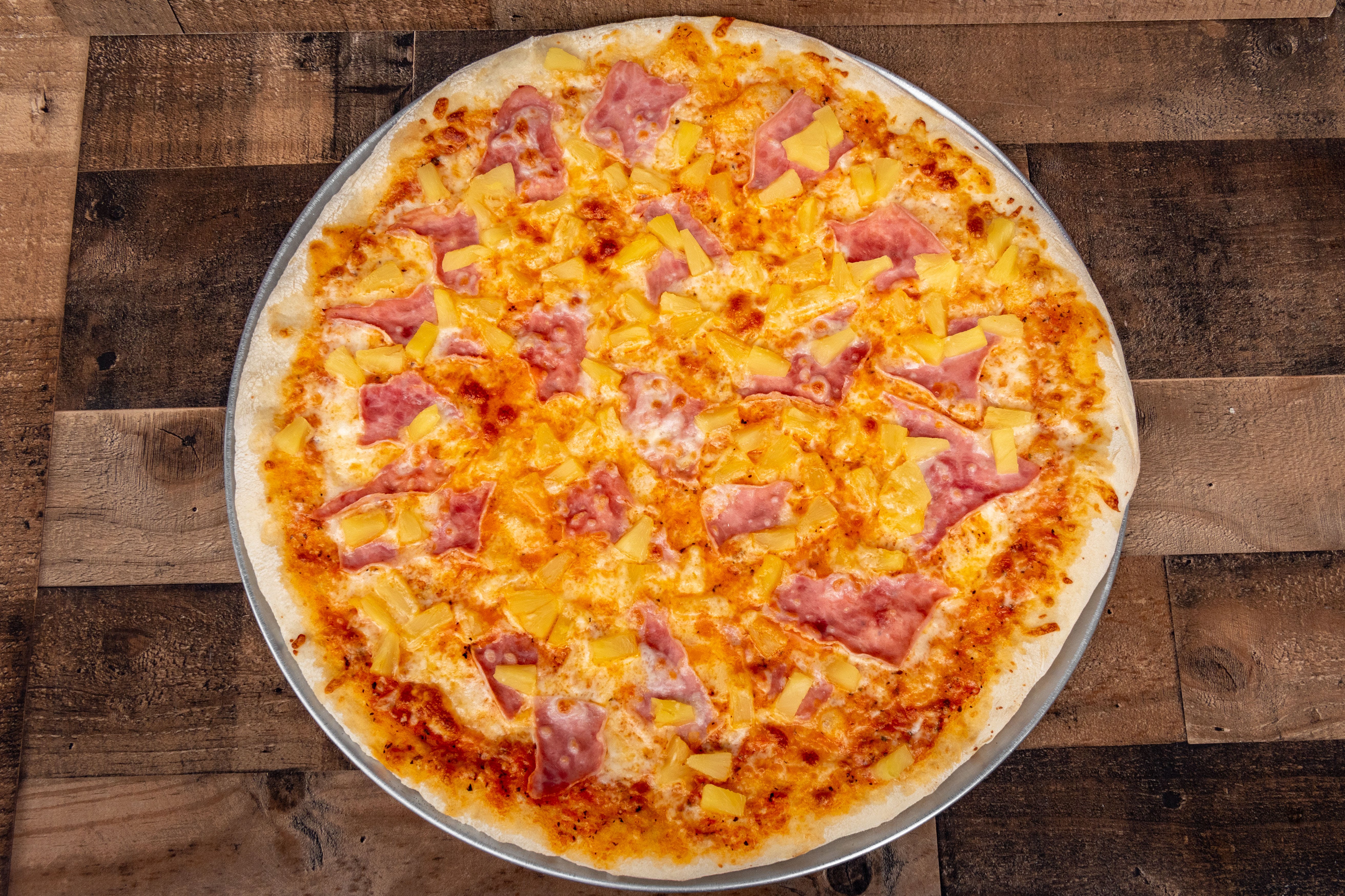 Order Hawaiian Pizza 18" - 8 Slices food online from San Remo Pizzeria store, San Diego on bringmethat.com