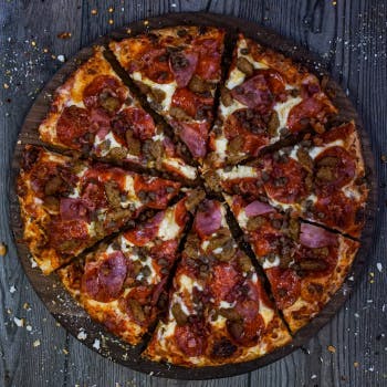 Order Hand Tossed Meat Supreme Pizza - Small food online from Fox's Pizza Den store, McKees Rocks on bringmethat.com