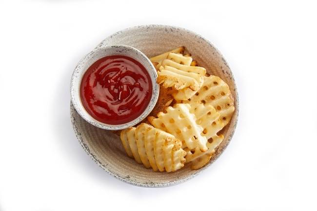 Order KIDS - WAFFLE FRIES (V) food online from Bombay Pizza Kitchen store, Eden Prairie on bringmethat.com