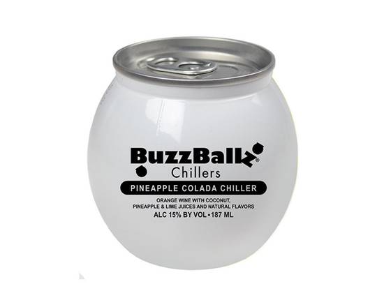 Order Buzz Balls Chillers Pina Colada 187ml food online from Chevron store, Visalia on bringmethat.com
