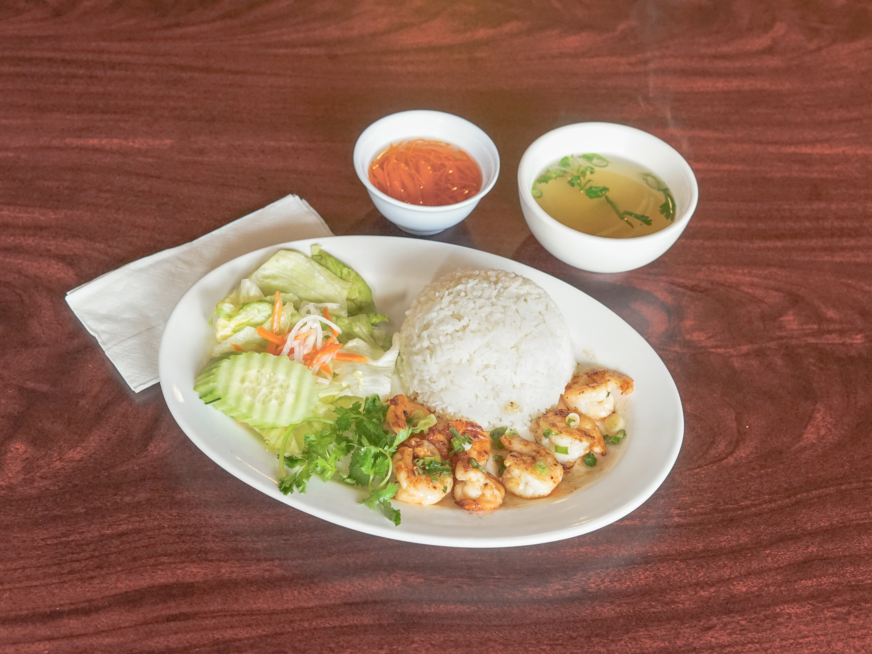 Order 41. Grilled Shrimp Rice Plate food online from Pho store, Salinas on bringmethat.com