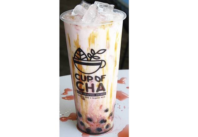 Order Strawberry Brown Sugar (Boba) food online from Cup Of Cha Tea House store, Monrovia on bringmethat.com