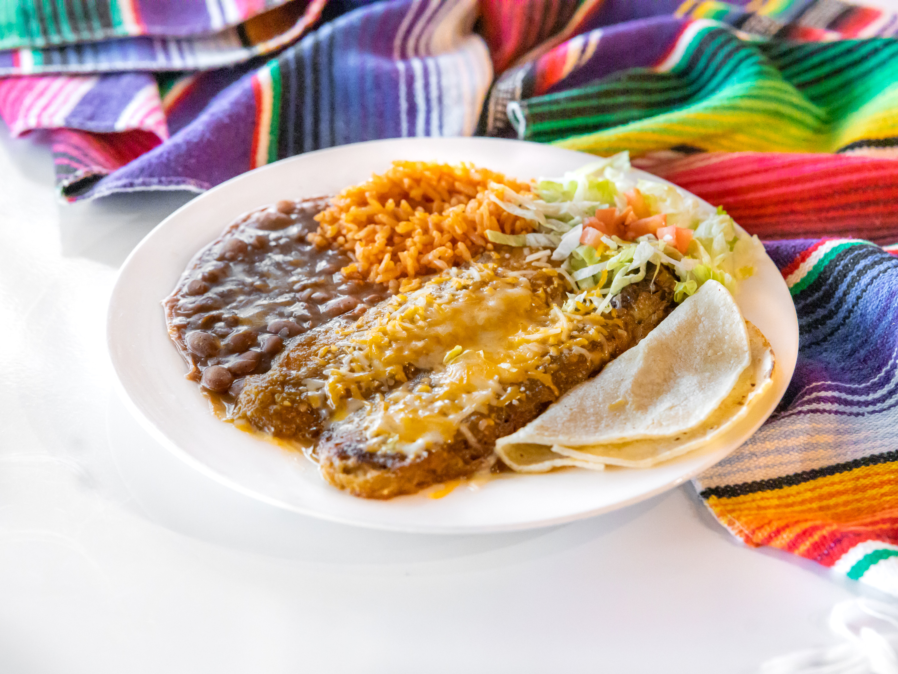 Order Chile Relleno Plate food online from El Mariachi Authentic Mexican Food store, Cedar Crest on bringmethat.com