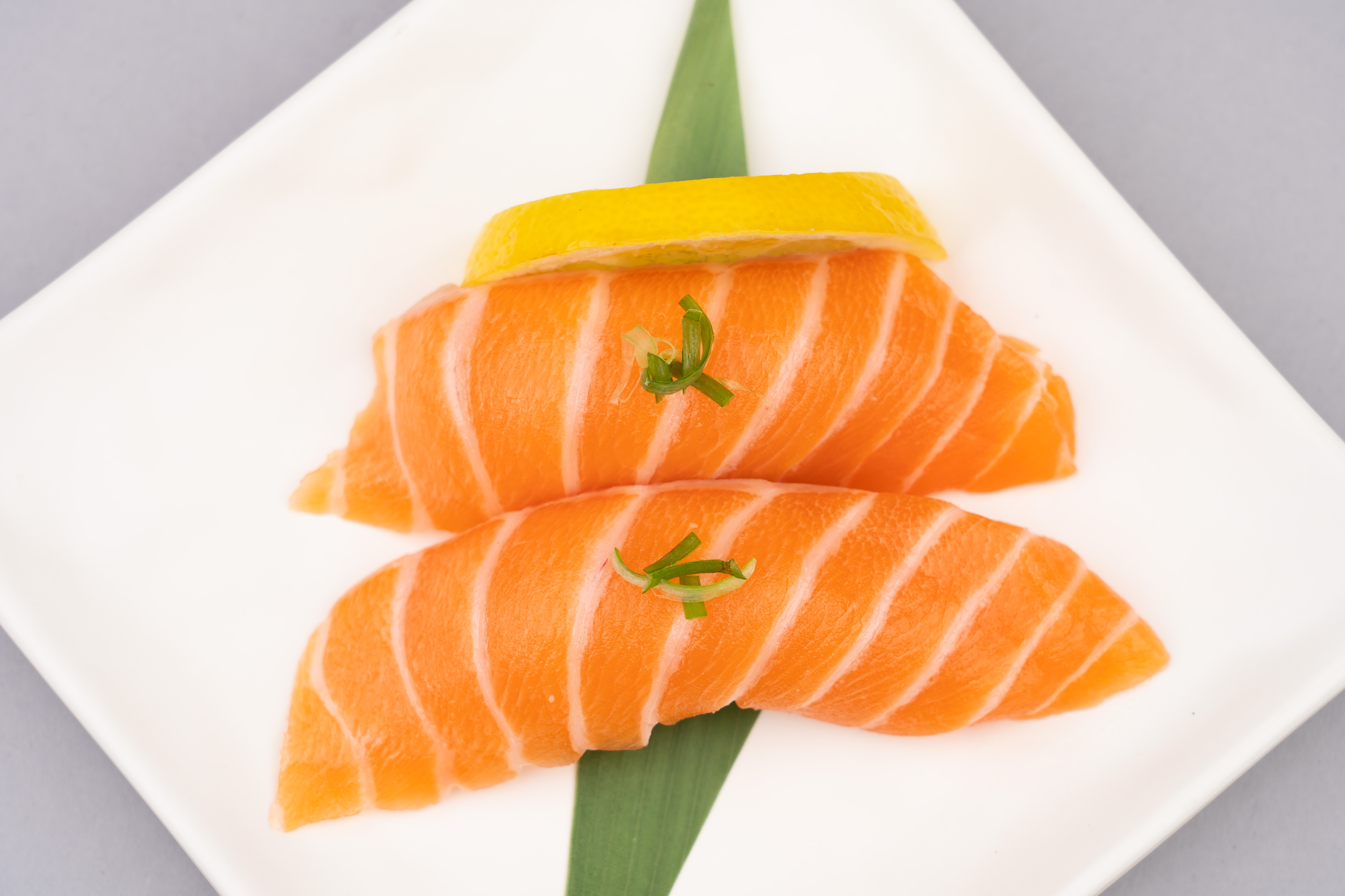 Order 2 Piece Salmon Sushi food online from Kaiba Japanese Restaurant store, Monterey Park on bringmethat.com