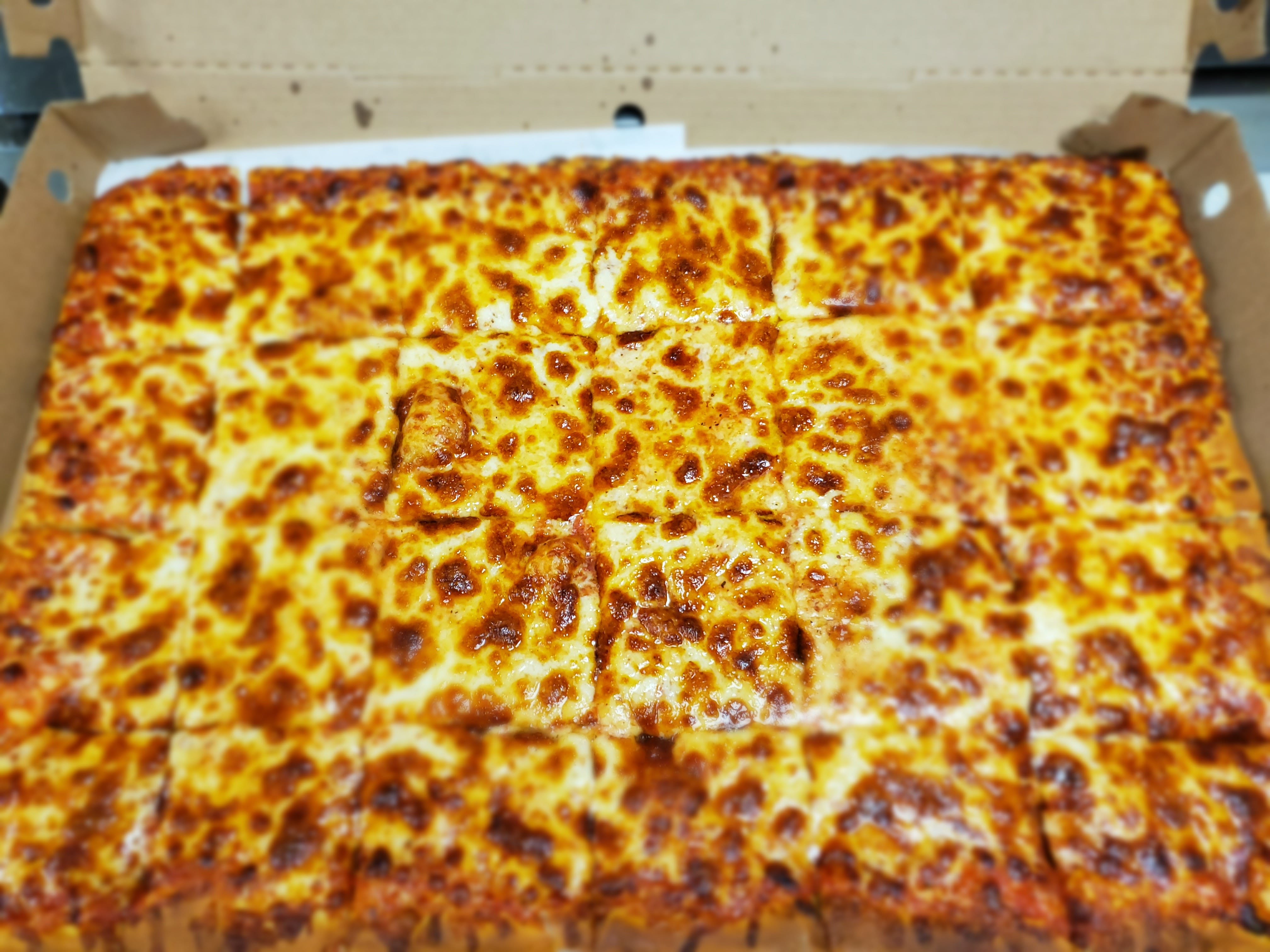 Order Square Cheese Pizza - Half Sheet food online from Apollon Roast Beef & Pizza store, Attleboro on bringmethat.com
