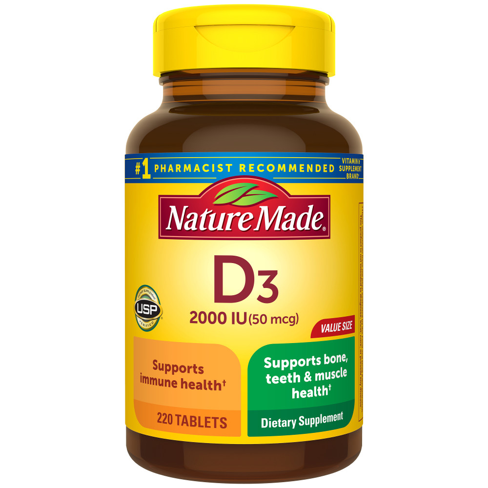 Order Nature Made Vitamin D3 Tablets, 2000 IU - 220 ct food online from Rite Aid store, Aston on bringmethat.com