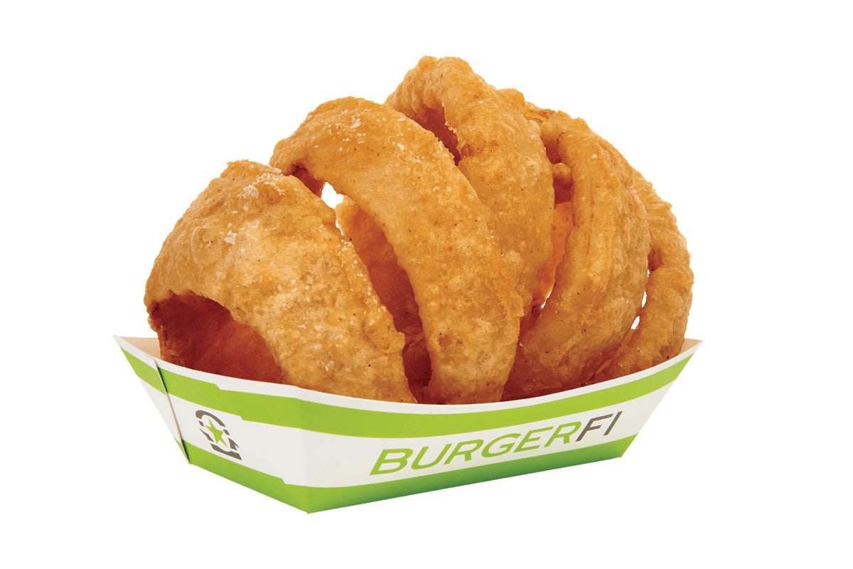 Order ONION RINGS (REGULAR) food online from Burgerfi store, Woodbridge on bringmethat.com