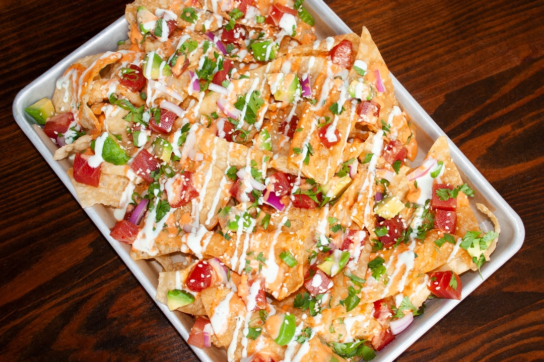 Order Poke Nachos food online from Stacked: Food Well Built store, Huntington Beach on bringmethat.com