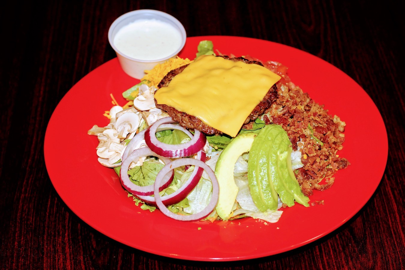 Order Burger Salad food online from Chips Old Fashioned Hamburgers store, Dallas on bringmethat.com
