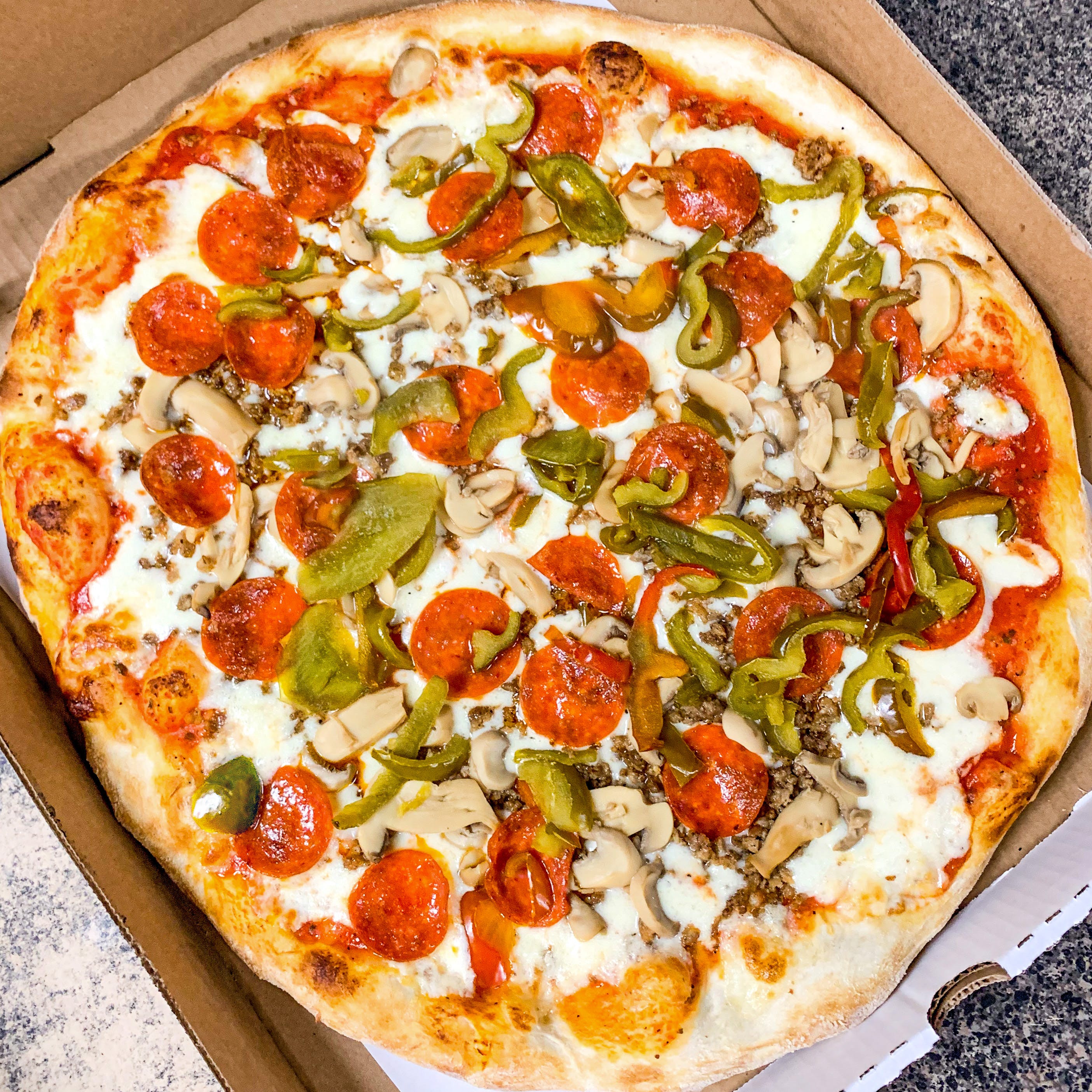 Order Romana Special Pizza - 16'' (8 Slices) food online from Romans Pizza Pasta House store, Philadelphia on bringmethat.com