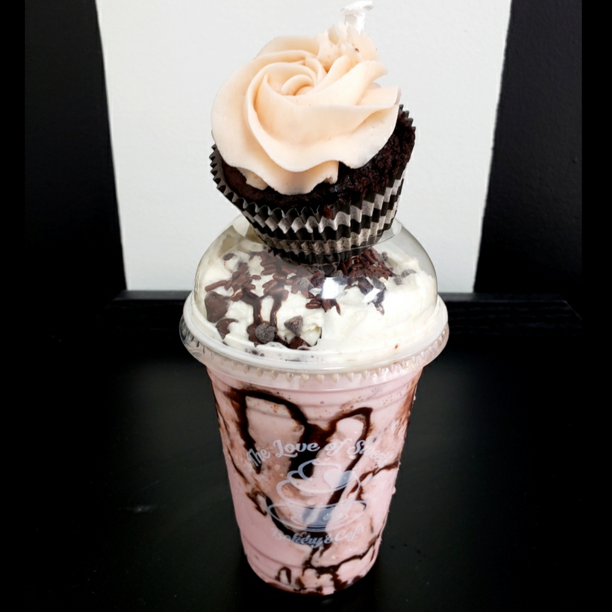 Order Chocolate Covered Strawberry Milkshake food online from 4 The Love Of Sweets store, Frederick on bringmethat.com