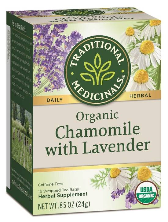 Order Traditional Medicinals Organic Herbal Tea, 16 CT, Chamomile with Lavender food online from CVS store, Tulsa on bringmethat.com