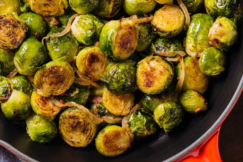 Order Roasted Brussel Sprouts W. Turkey Bacon food online from Urban Plates store, Woodland Hills on bringmethat.com