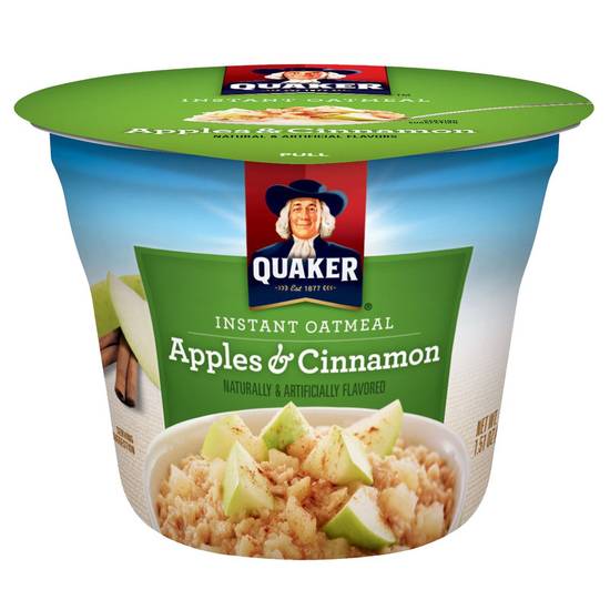 Order Quaker Instant Oatmeal Apple Cinnamon Oatmeal Cup 1.51oz food online from Everyday Needs by Gopuff store, Simi Valley on bringmethat.com