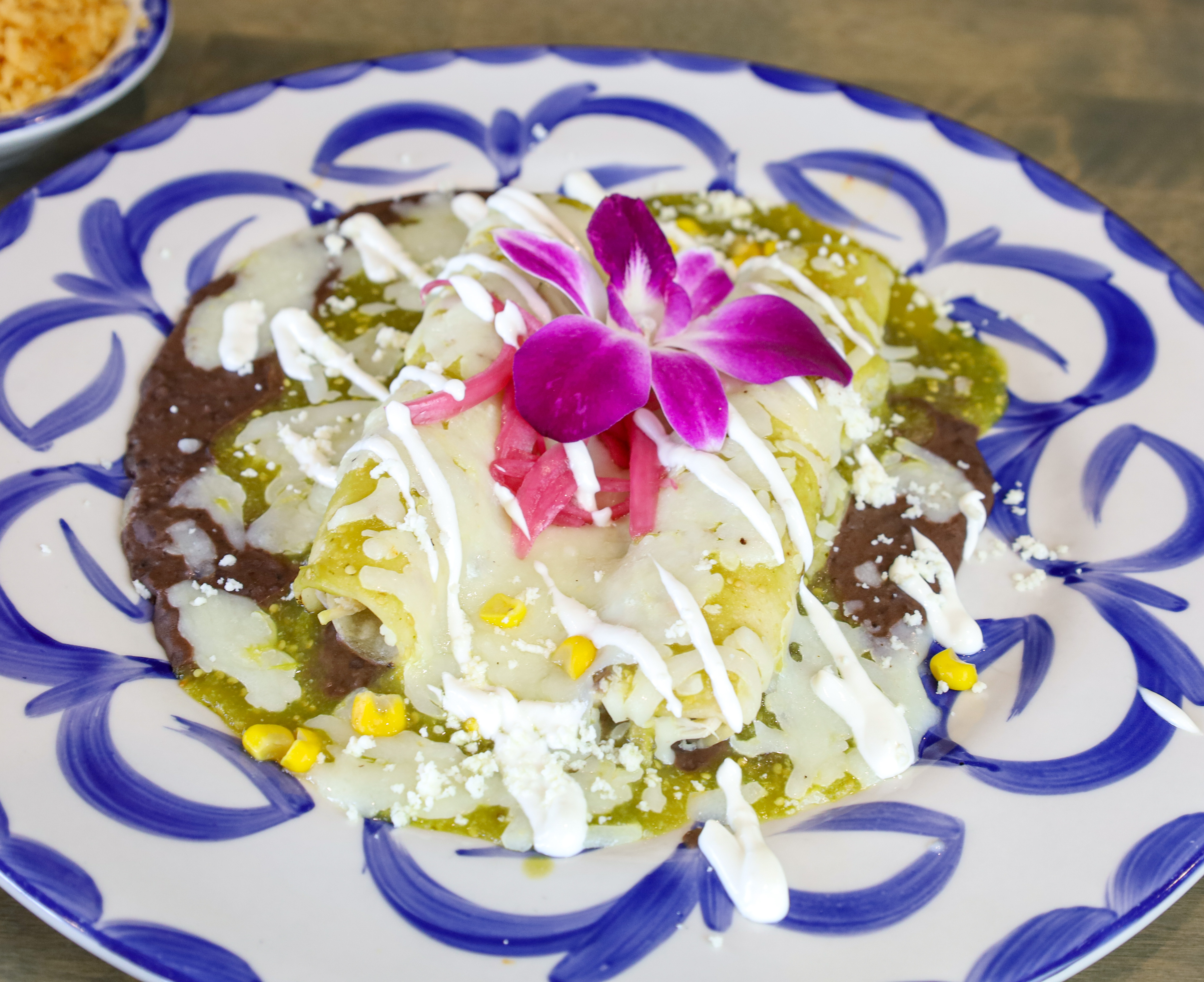 Order Enchiladas Suizas food online from Los Azulejos Restaurant store, San Antonio on bringmethat.com