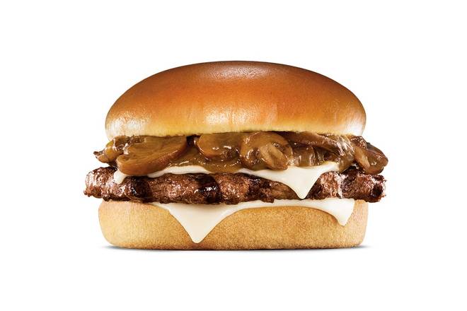 Order Mushroom & Swiss Angus Burger food online from Hardees store, Evansville on bringmethat.com