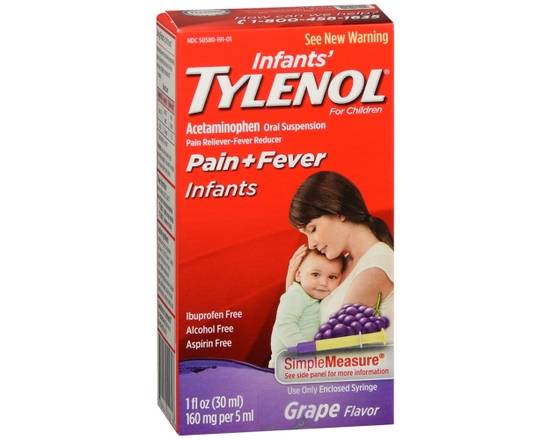 Order TYLENOL Infants' Pain + Fever Oral Suspension Grape Flavor food online from Scripx Pharmacy store, Plano on bringmethat.com