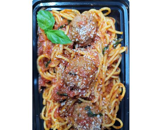 Order Spaghetti Meat Balls food online from Golden Meals store, San Antonio on bringmethat.com