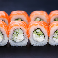 Order R3. Salmon Roll food online from Hagane Hibachi & Sushi store, Howard Beach on bringmethat.com