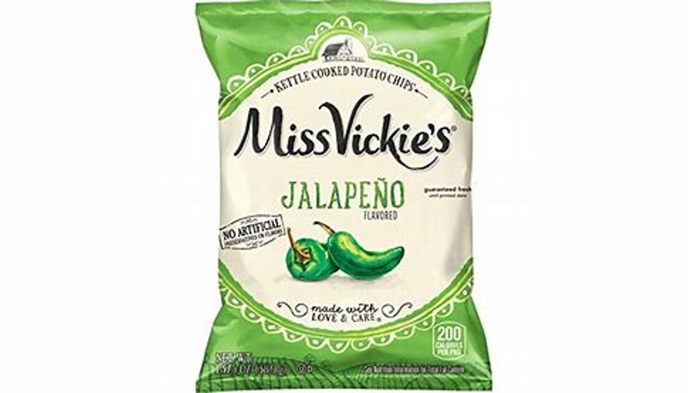 Order MISS VICKIE'S® Jalapeño Flavored Kettle Cooked Potato Chips (1.375 oz) food online from Neomunch store, Warren on bringmethat.com