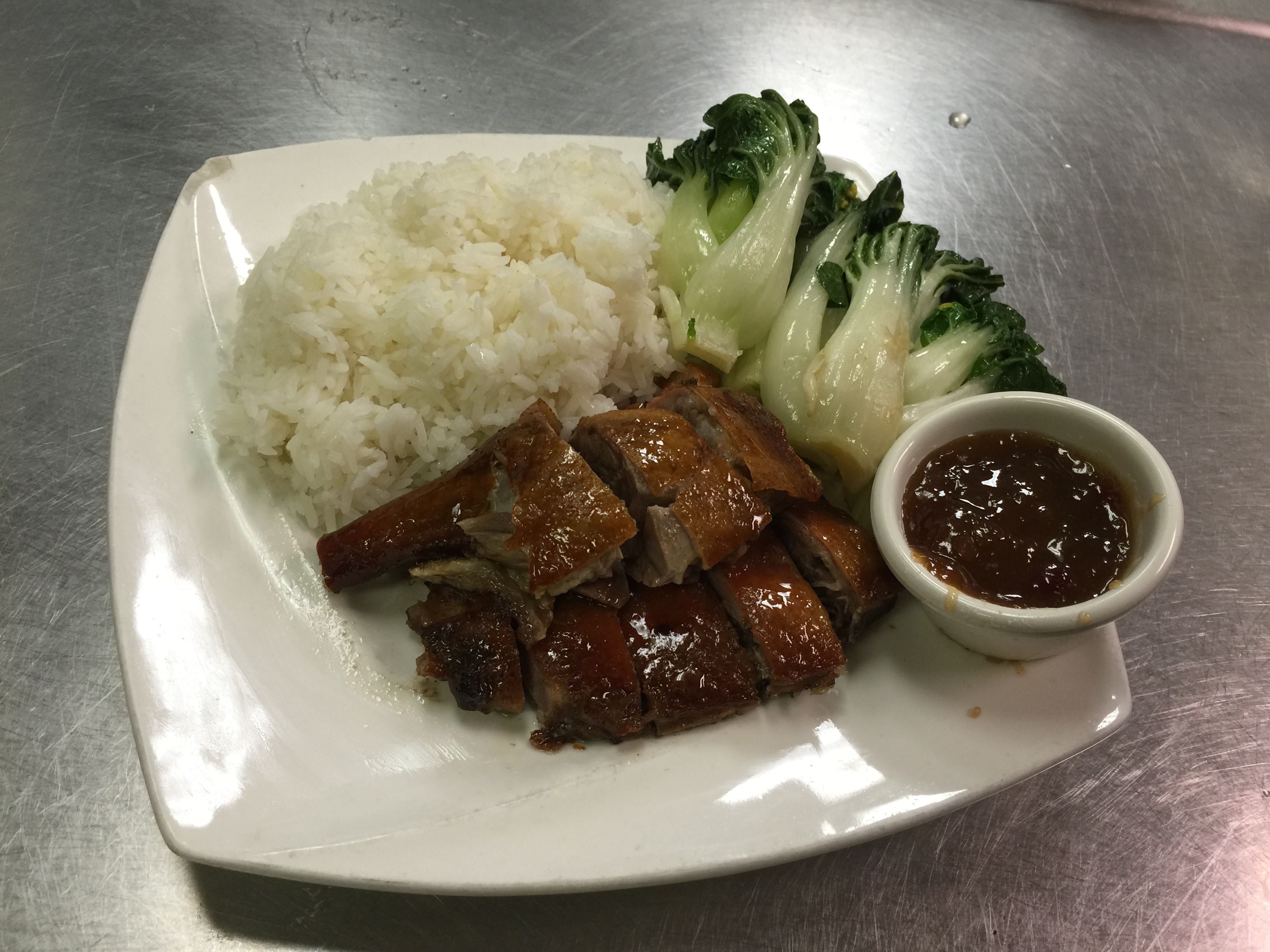 Order Roasted Duck over Rice food online from Tasty Kitchen store, Davis on bringmethat.com