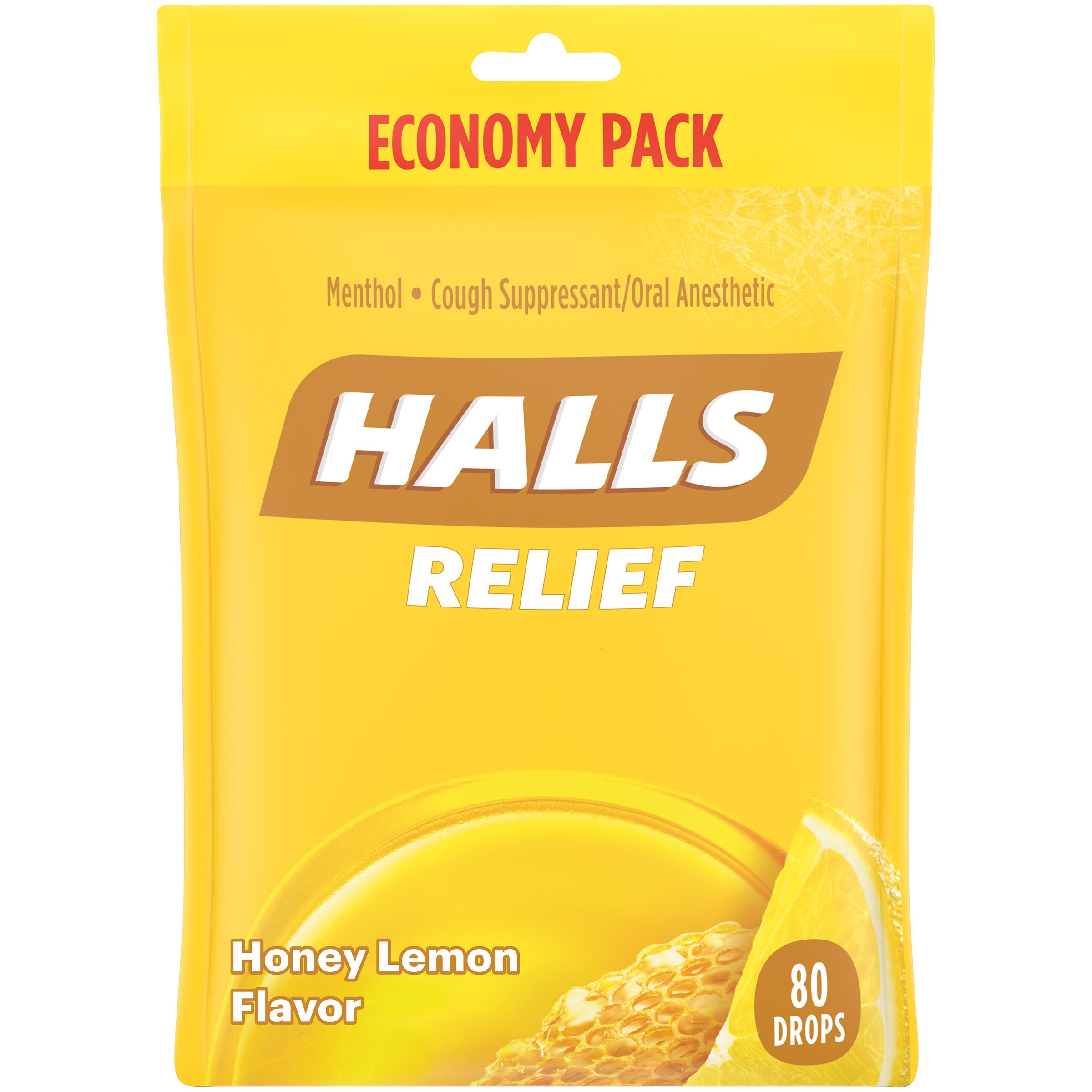 Order Halls Cough Suppressant Drops - Honey-Lemon, 80 ct food online from Rite Aid store, Redwood City on bringmethat.com