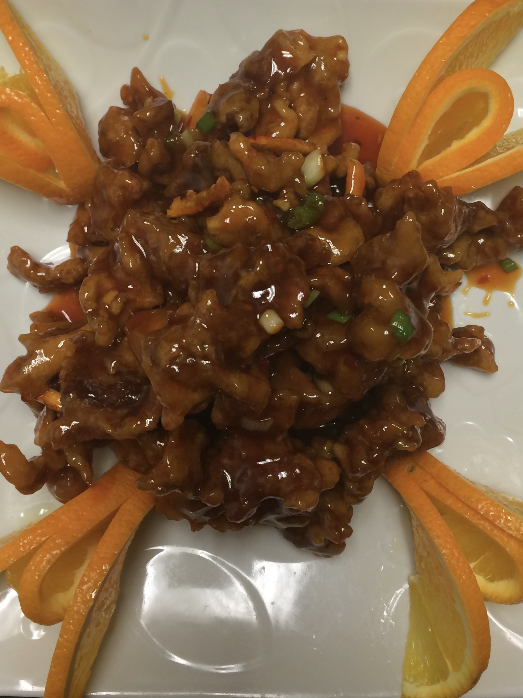 Order Orange Beef food online from Wang Chinese Cuisine store, Cathedral City on bringmethat.com