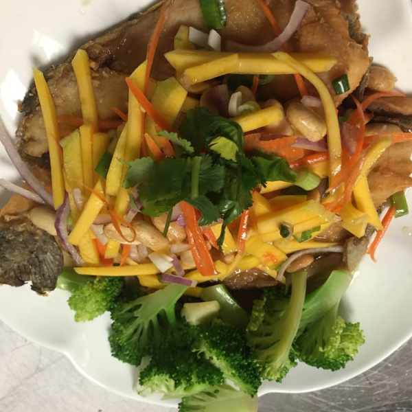 Order 56. Mango Fish food online from Thai Elephant Morro Bay store, Morro Bay on bringmethat.com