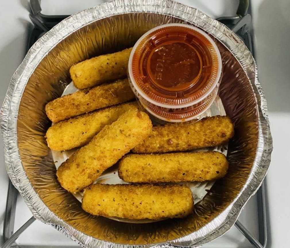 Order Mozzarella Sticks - 6 Pieces food online from Bellerose Famous Pizza store, Flushing on bringmethat.com