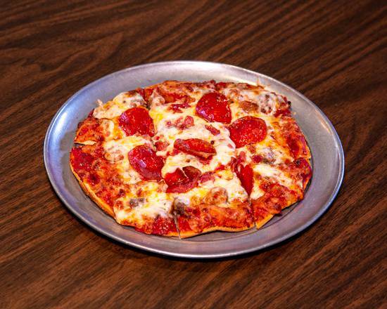 Order Meat Lovers Pizza (12" Medium 6 Slices) food online from Pat Pizzeria store, Havre De Grace on bringmethat.com