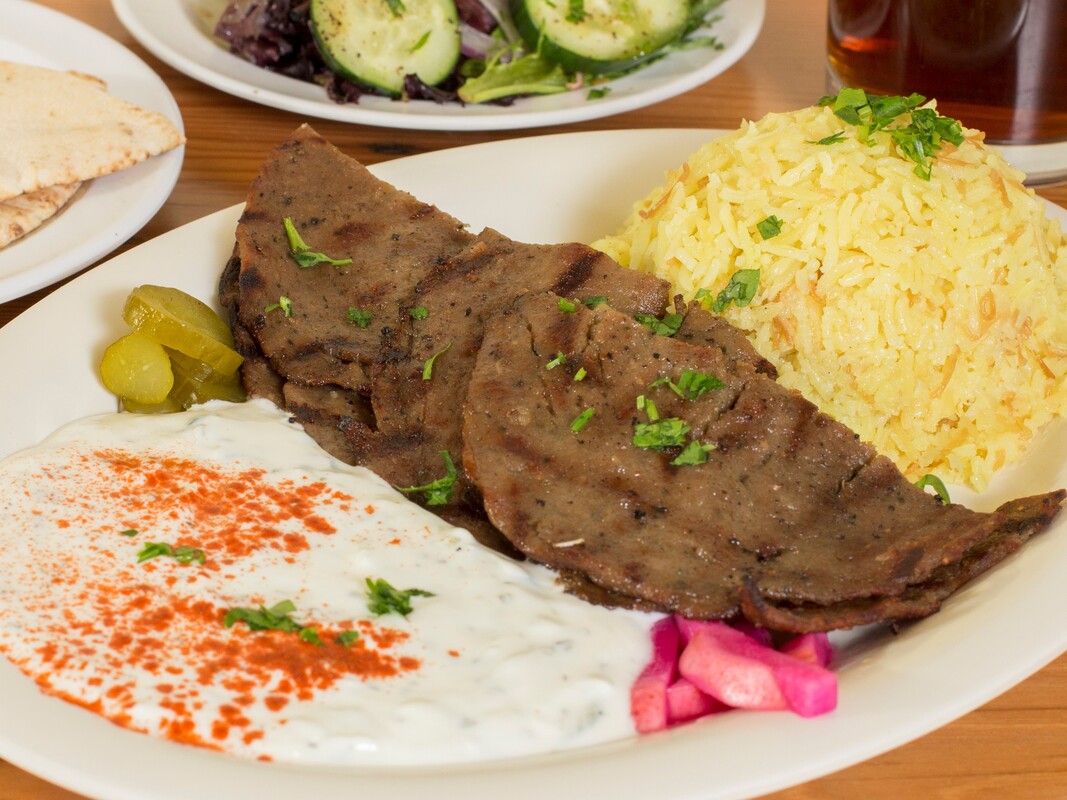 Order Beef Gyros Plate food online from Falafel Bite store, Sunnyvale on bringmethat.com
