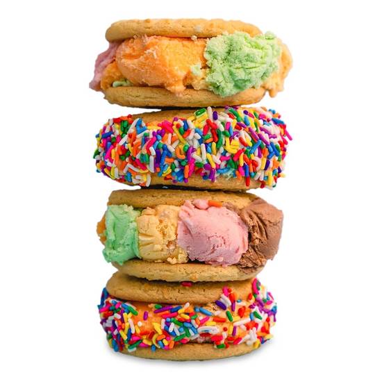 Order Rainbow Cone Sugar Cookie Ice Cream Sandwich  (4-Pack) food online from The Original Rainbow Cone store, Lombard on bringmethat.com