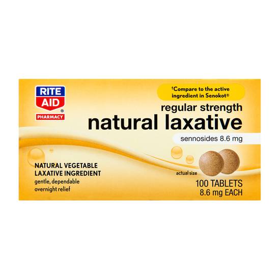 Order Rite Aid Vegetable Laxative Senna Tablets 8.6 mg (100 ct) food online from Rite Aid store, Greenville on bringmethat.com
