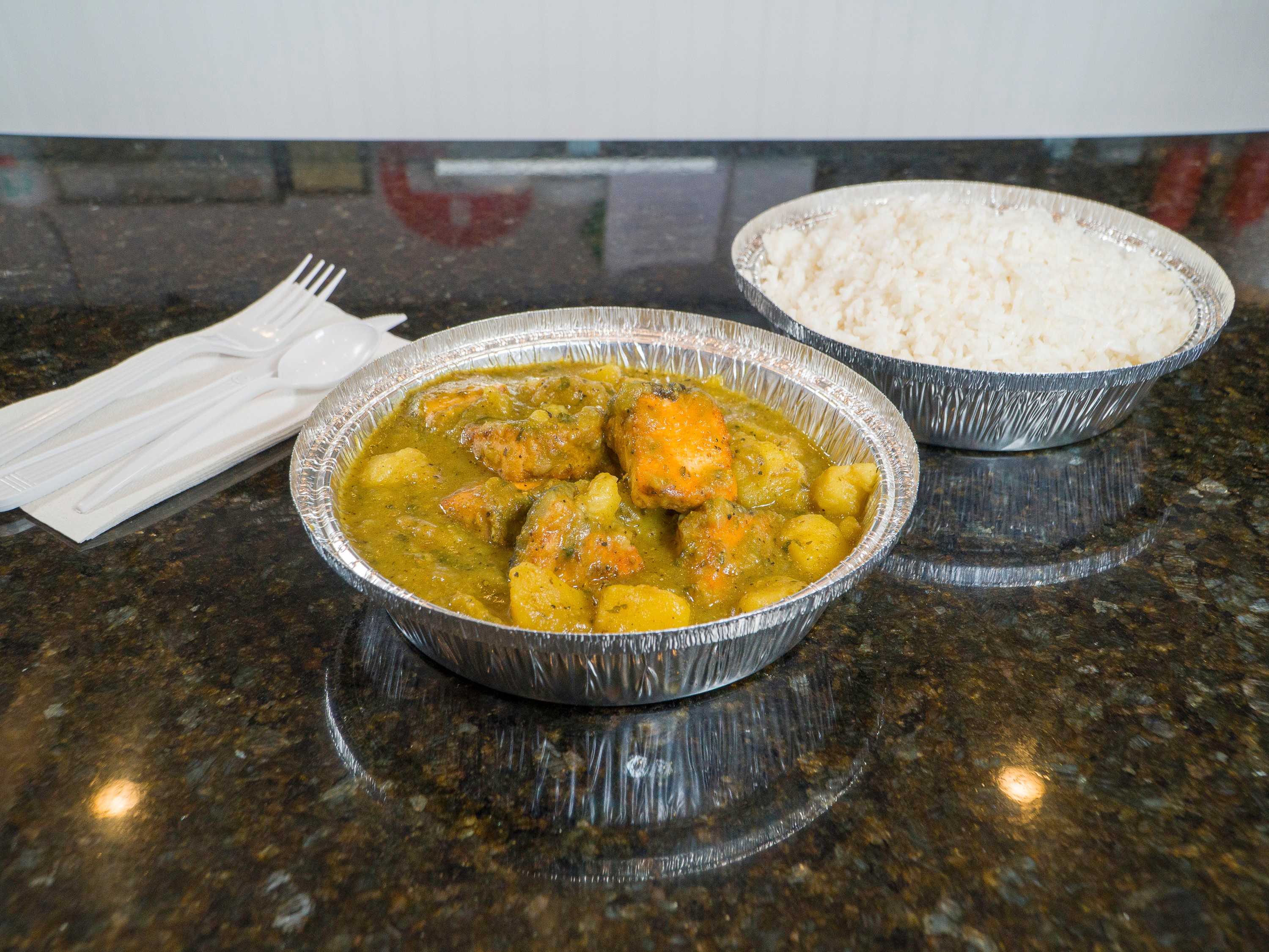 Order Salmon Potato Curry food online from Papa Curry store, Arlington on bringmethat.com