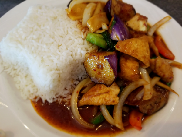Order 28. Stir-Fried Eggplant food online from Thai Pk Restaurant store, Portland on bringmethat.com