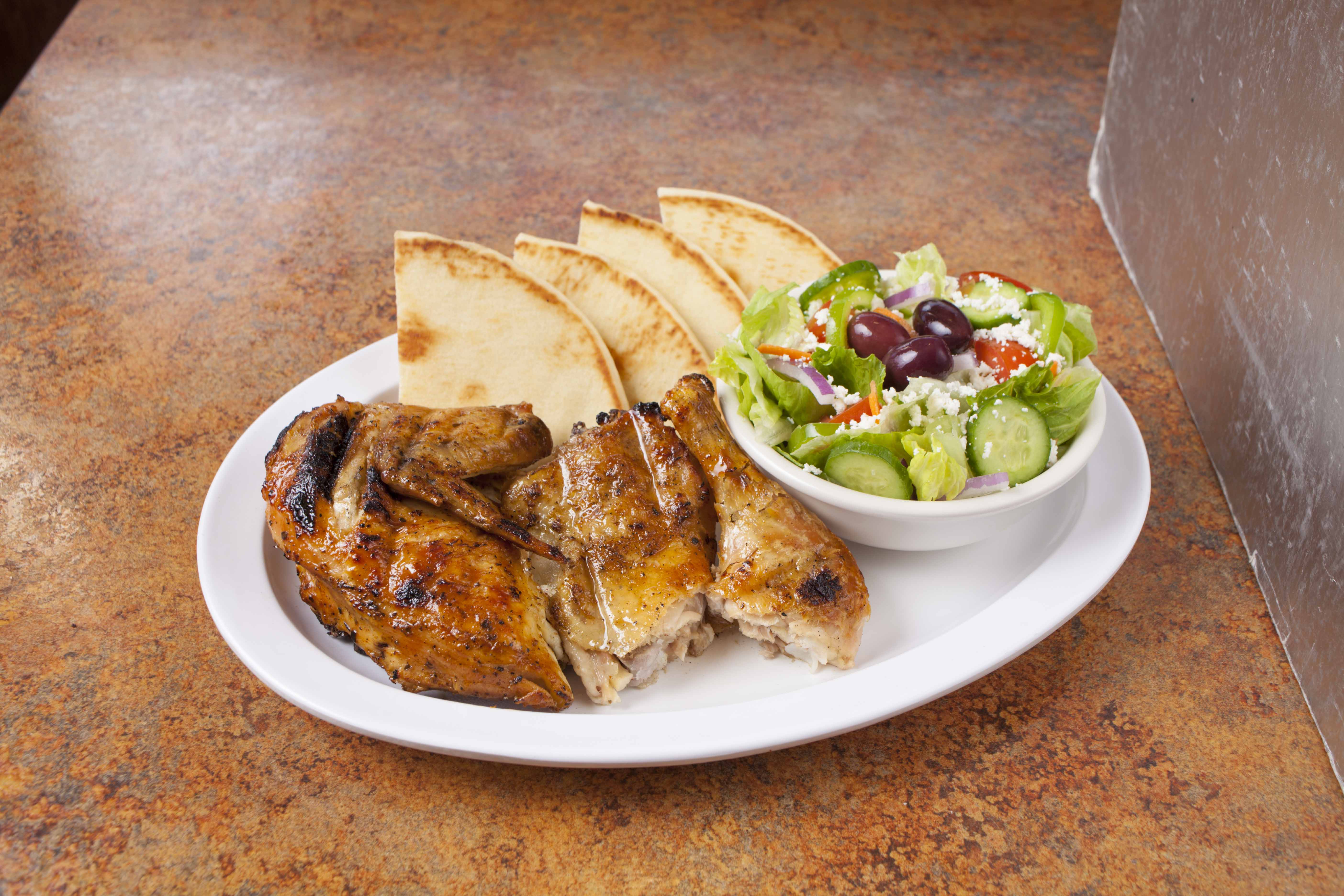 Order 8. 1/2 Chicken and Salad Combo food online from Greek Chicken store, Las Vegas on bringmethat.com
