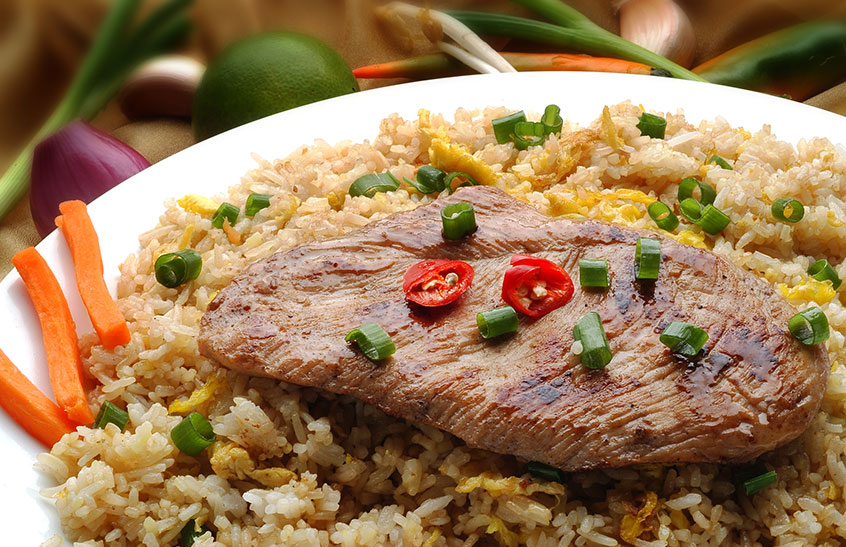 Order F1. Grilled Pork Fried Rice food online from Pho Que Huong store, Plano on bringmethat.com