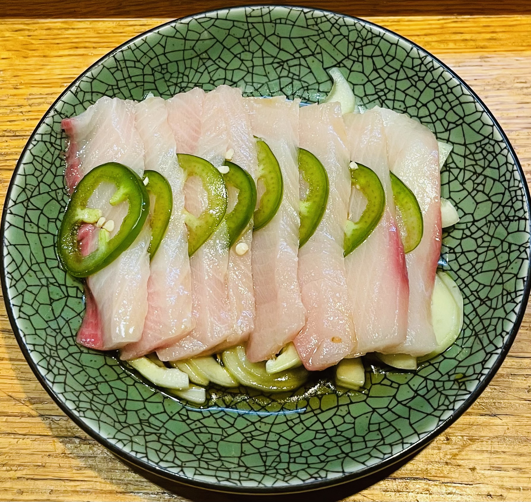 Order 13. Yellowtail  Jalapeno Appetizer food online from Mikaku store, New York on bringmethat.com