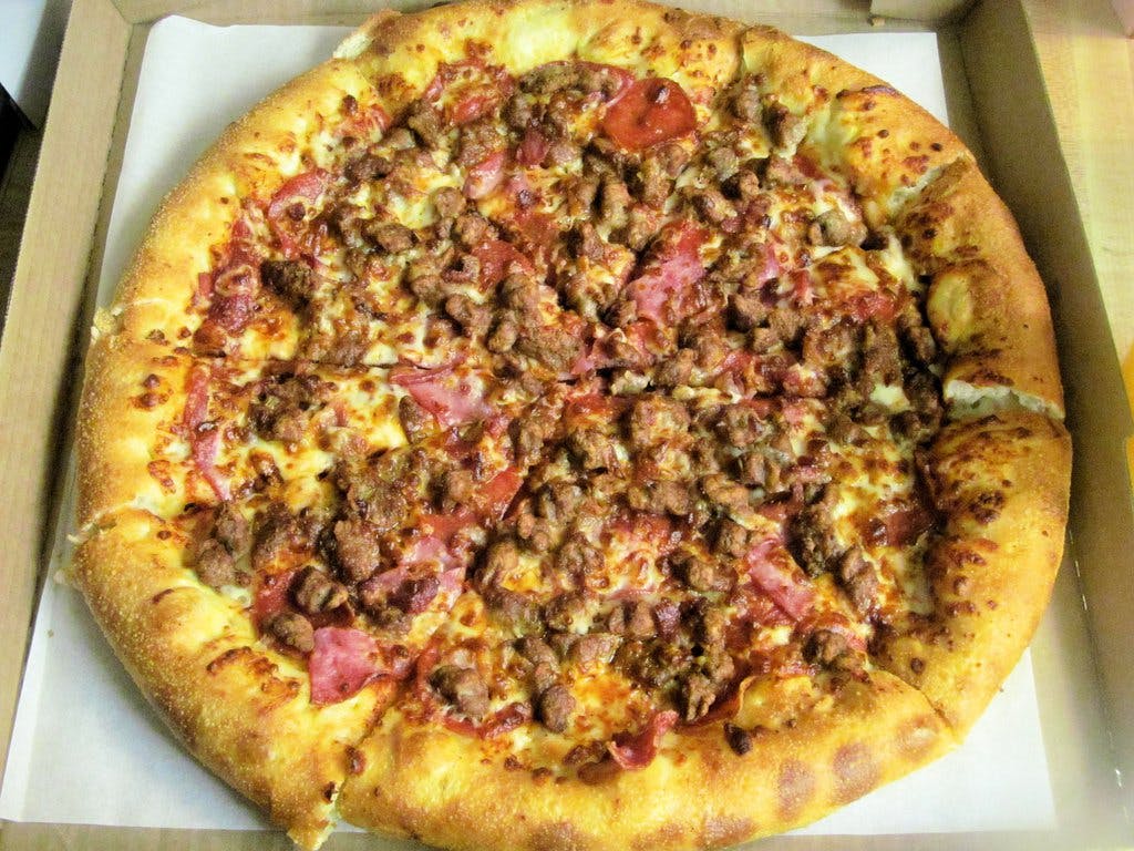 Order Meat Lovers Pizza - Personal 10'' food online from Potsy Pizza store, Allentown on bringmethat.com