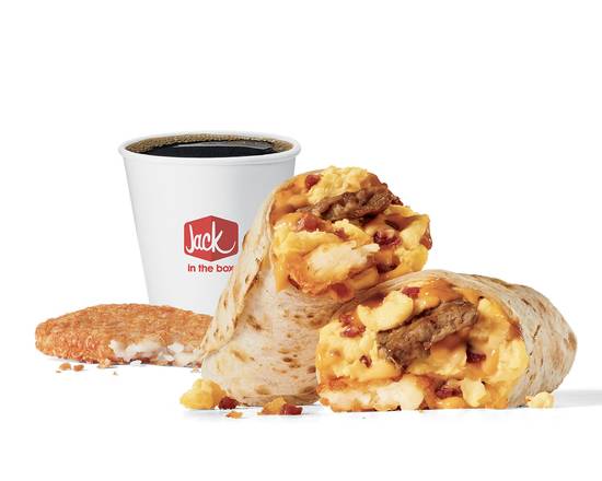Order Grande Sausage Breakfast Burrito Combo food online from Jack In The Box store, Buellton on bringmethat.com
