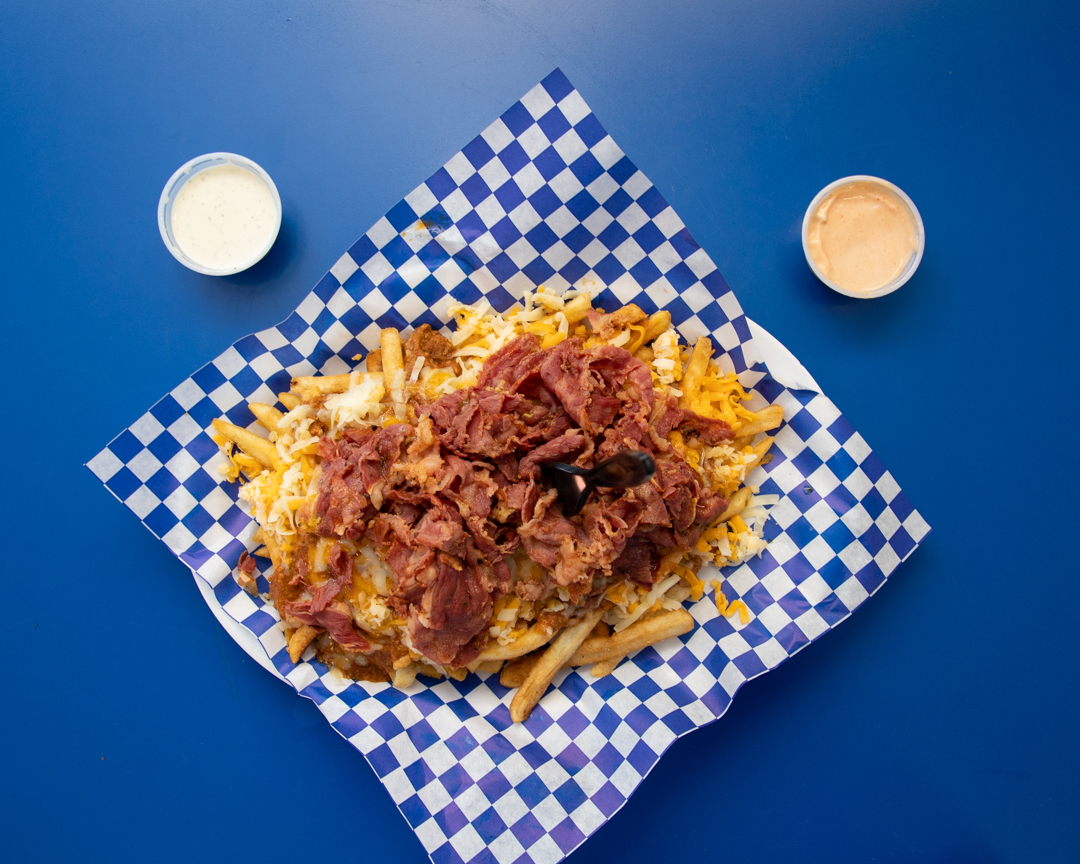 Order Pastrami Chili-Cheese Fries  food online from Gus Jr store, Los Angeles on bringmethat.com