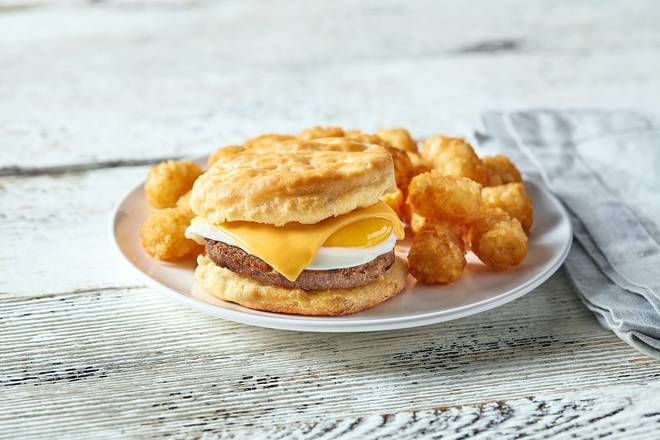 Order Sausage or Turkey Sausage, Egg & Cheese Biscuit Combo food online from Huddle House store, Owens Cross Roads on bringmethat.com
